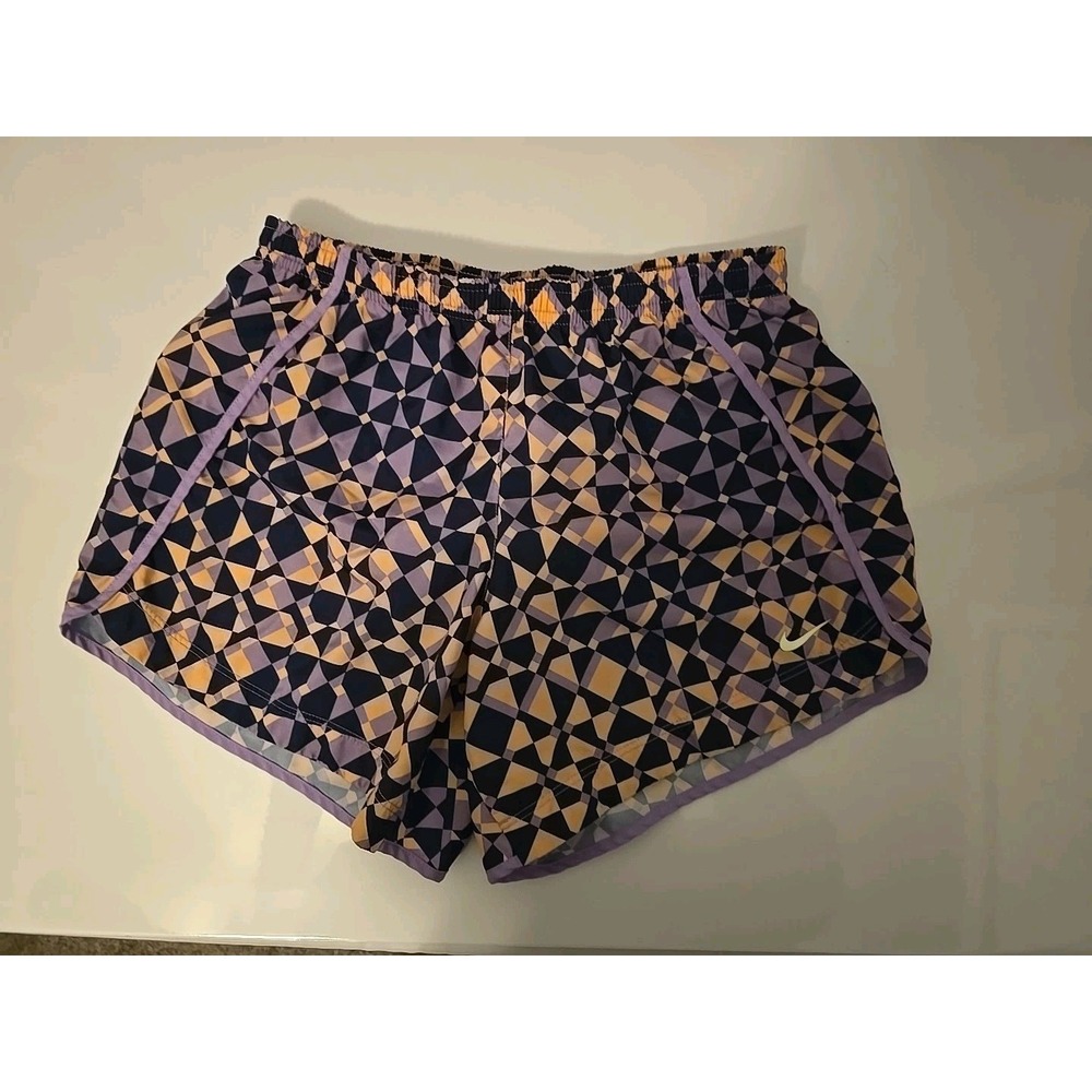 Nike Girls Purple Design Dri-Fit Running Athletic Shorts Size XL